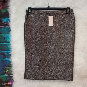Philosophy Black and Bronze Shimmery Pencil Skirt Size S